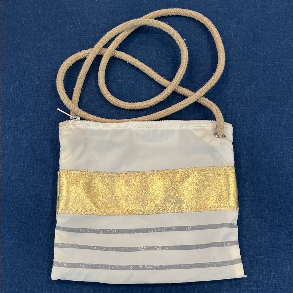 Sea Bags Maine Grey Mariner stripe crossbody